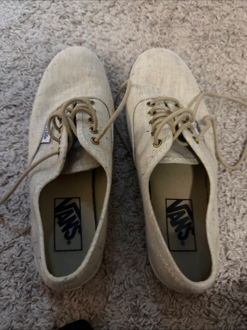 Vans Men's Low-Top Canvas Sneakers in Beige